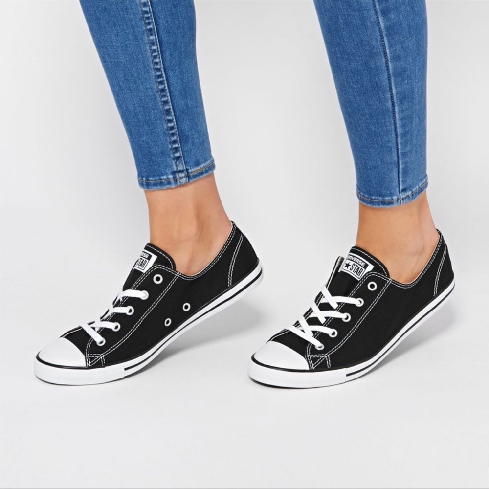Dainty black and white converse
